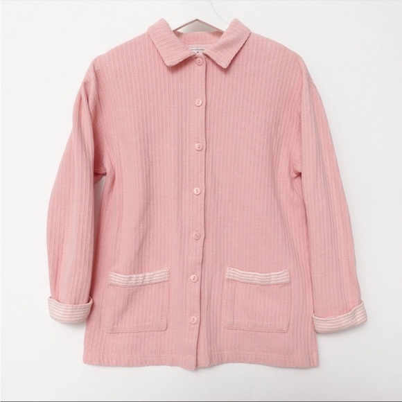 Vintage Bechamel Pink Cardigan Sweater & Reversible Long Sleeve Top Sz 2X - Picture 1 of 10